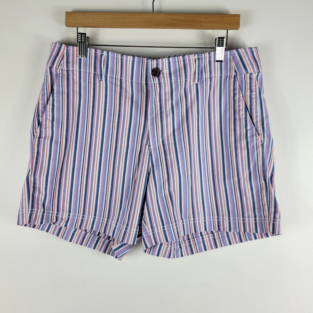 Gap 5in Shorts Striped high Waist Cotton Blend Chino